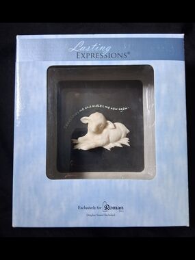 Vintage Expressions Collection White Lamb Figurine by Roman Inc.